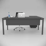 Corner Office Desk (with Pedestal Shelf Anthracite)